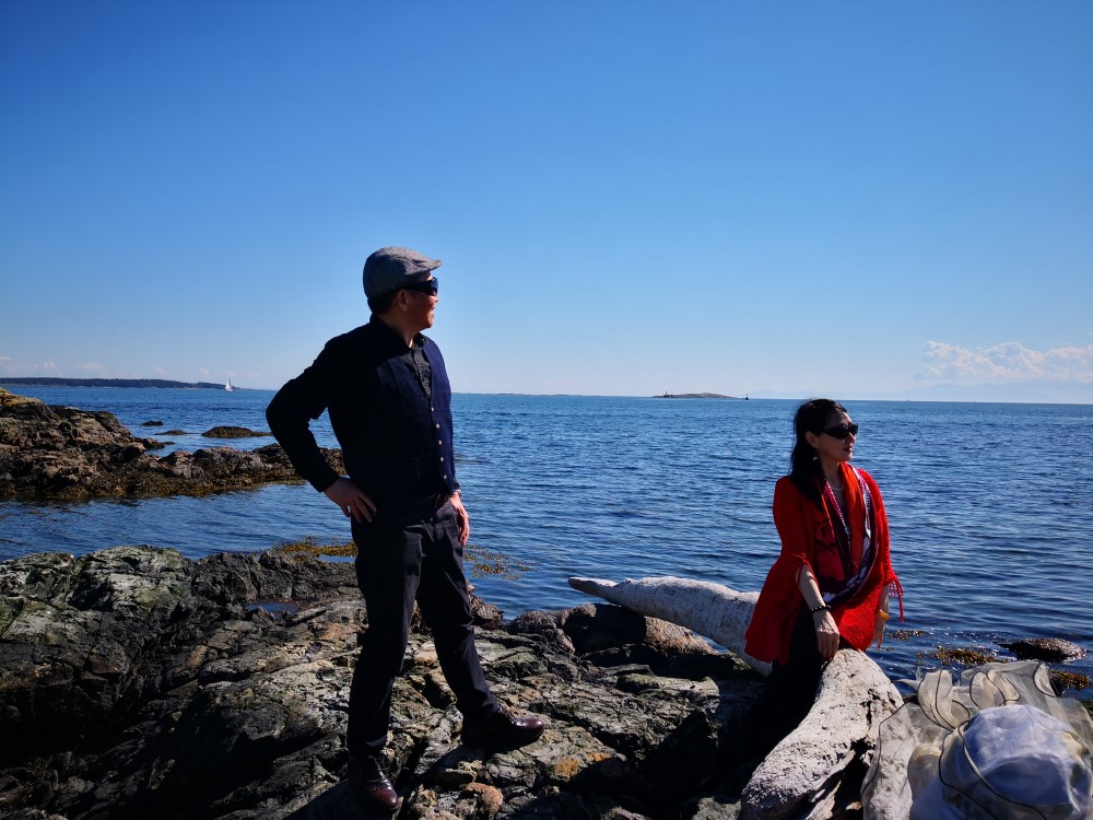 2019年3月30日下午，牛角公园（Cattle Point）。沈家庄（左），卫九如。