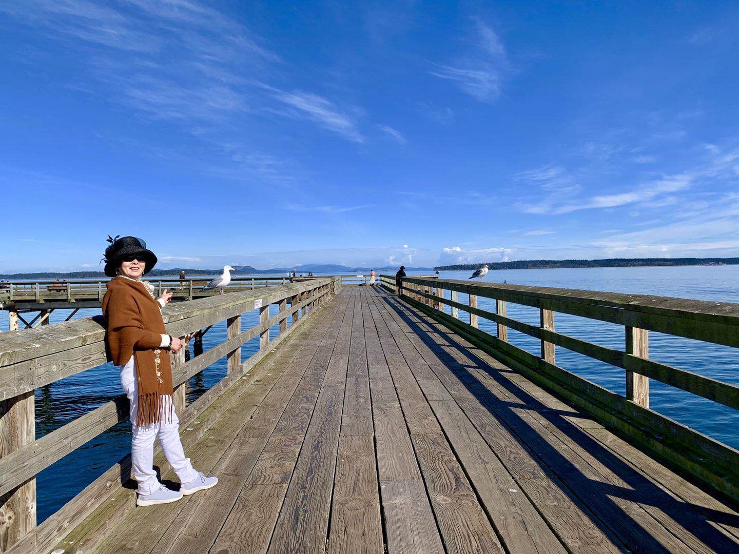 2019年3月29日下午，悉尼镇的码头木桥。李影（红枫叶）。