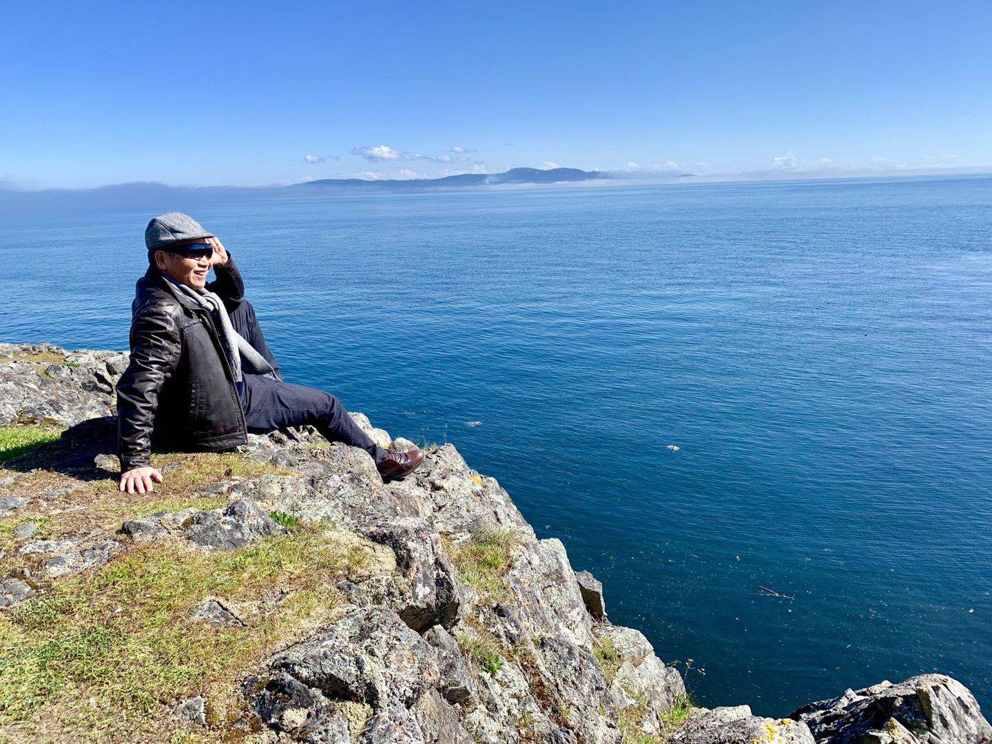 2019年3月30日上午，Glencoe Cove - Kwatsech公园。范爷，沈家庄教授。